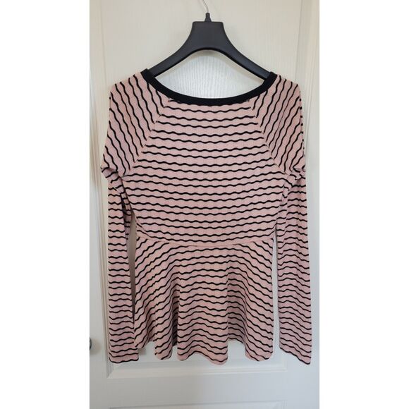 Free People Wavy Stripe Pointelle Peplum Top - Picture 2 of 4